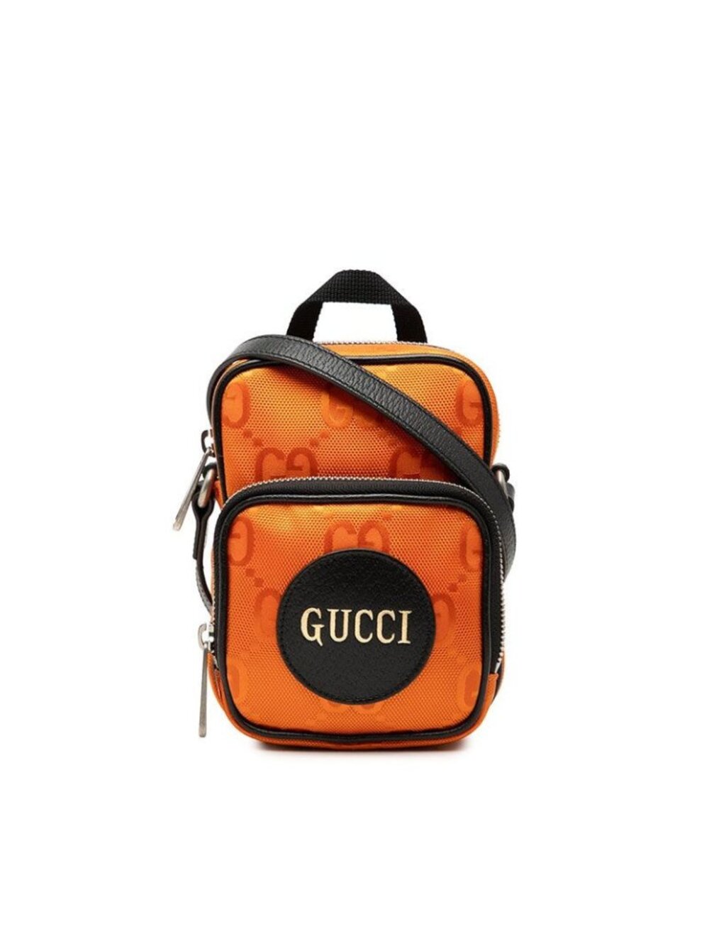 Gucci Off the Grid Crossbody Shoulder Bag Orange Black Nylon Leather